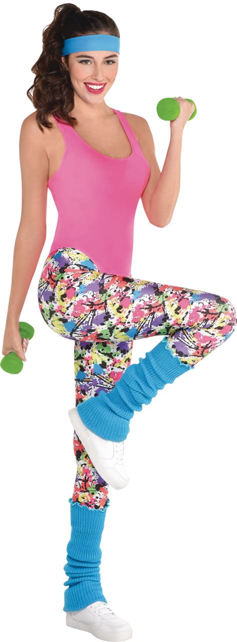 Adult S Exercise Outfit With Body Suit Leg Warmers Head