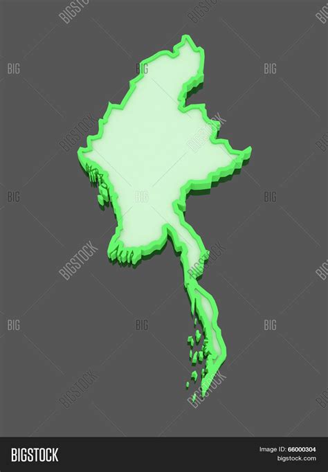 Map Myanmar. 3d Image & Photo (Free Trial) | Bigstock