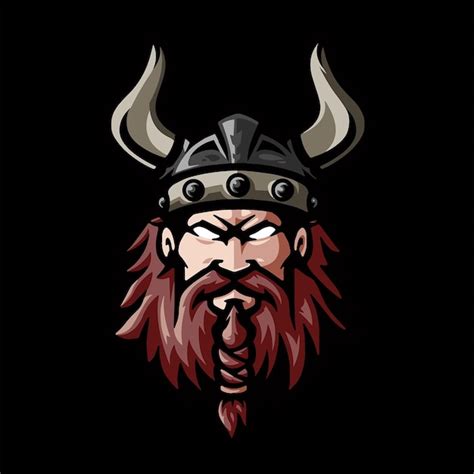 Une T Te Viking Avec Une Barbe Rousse Et Une Barbe Rousse Vecteur