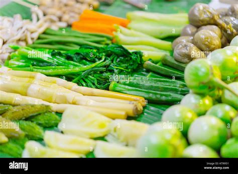 Mix Steamed Vegetables Healthy Food Of Northern Thai Style Vegetable