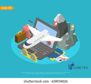 Aircraft Repair Isometric Flowchart Airplane Maintenance Stock Vector