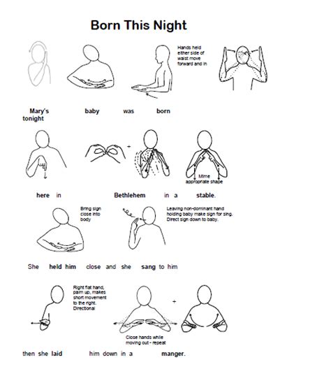 Born This Night Makaton Sheet Sign Language Dictionary Sign Language