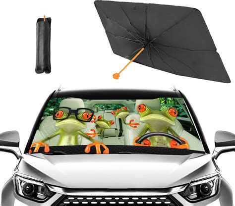 Fadwer Purple Starry Nights Car Windshield Sun Shade Umbrella 57 X 31 Foldable