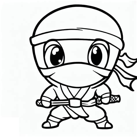 Coloriage Un Petit Ninja télécharger et imprimer gratuit sur