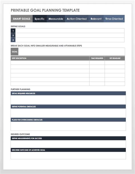 Free Goal Setting And Tracking Templates Smartsheet Goal Setting