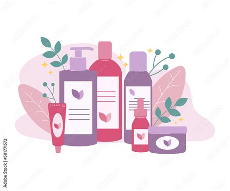 Cosmetics Makeup And Skincare Products Set Vector Illustration