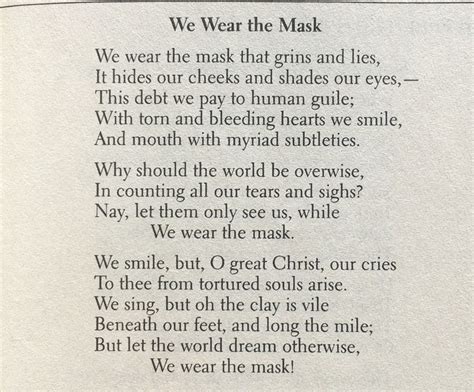 Paul Laurence Dunbar We Wear The Mask Karsyn Has Castillo