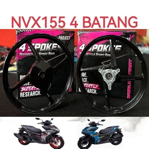 Superfly Project X Sport Rim 4 Batang Nvx155 V1 V2 Colour Hitam Pnp Pasang Shopee Malaysia