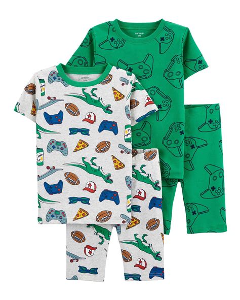 Kit pijama infantil 4 peças vídeo game verde Carter s Carter s Oficial