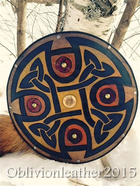 Celtic Targe Leather Shield Leather Work Celtic Knot Knotwork