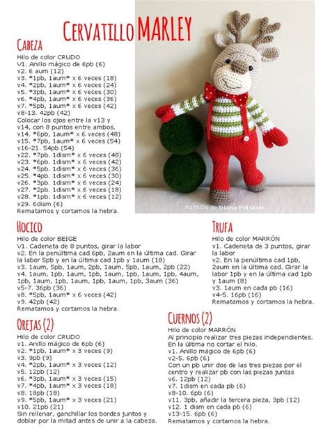 Patron amigurumi Reno Navideño Amigurumi patrones gratis Crochet