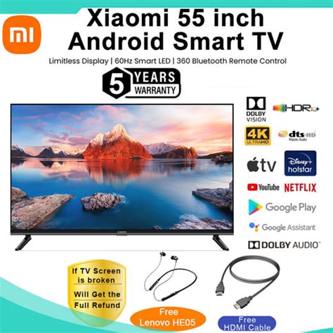 Xiaomi A Pro Inch Mi Tv K Ultra Hd Android Tv Bezel Less Design