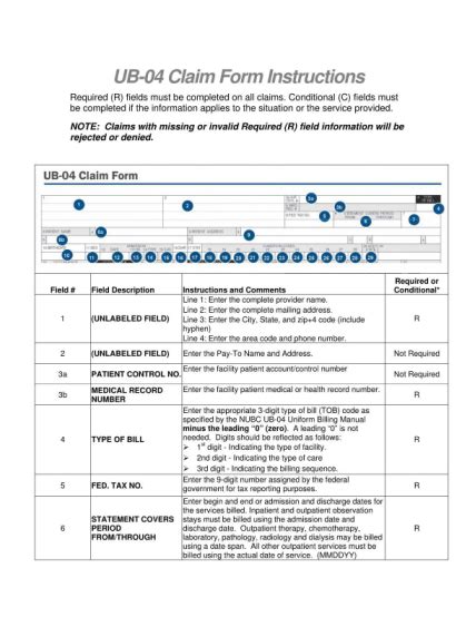 83 Medical Claim Forms Ub 04 Page 3 Free To Edit Download And Print