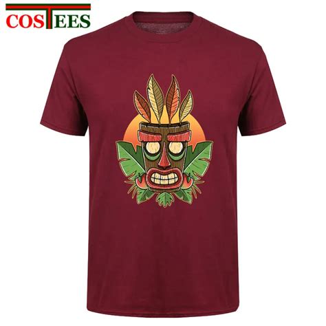 Tiki Sunset Men T Shirt Crash Bandicoot Tiki Mask Indian Original Inhabitant Style Neo Cortex