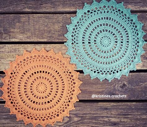 Kristinescrochets Round Decorative Doily Placemat Crochet Pattern