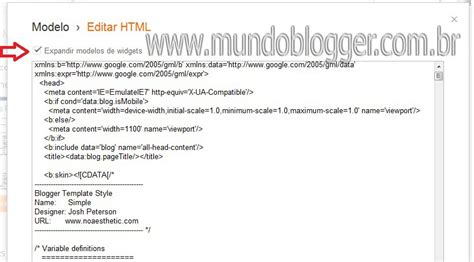 Editar Html Do Template Na Nova Interface Do Blogger Mundo Blogger