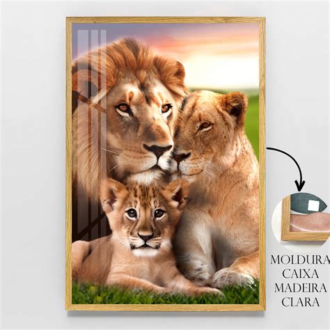 Quadro Leão em familia Exclusive Design