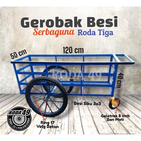 Jual Gerobak Dorong Rangka Besi Serbaguna Ukuran X X Shopee