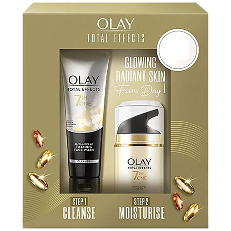 Buy Olay Total Effect Day Cream Spf 15 And Cleanser Pack For Anti Ageing Clears Acne Boosts