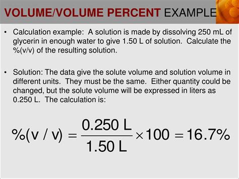 Sample Problem On Percent By Volume