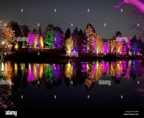 Light Trail at Windsor Great Park Illuminated Stock Photo - Alamy