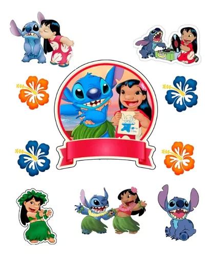 Topo De Bolo Lilo E Stitch Tag Festa Personalizado Mercadolivre