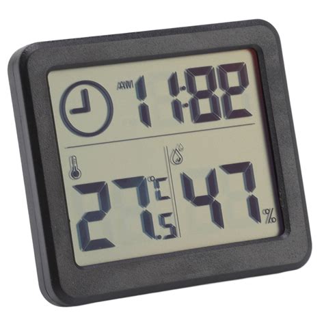 High Accuracy Digital Thermometer Hygrometer With 32in Screen Black Four Stomatal Temperature