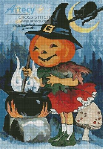 Artecy Cross Stitch Jack O Lantern Witch Cross Stitch Pattern To Print