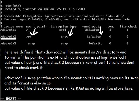 Etc Fstab File How Mounting Of Partitions Is Done By Os Itself