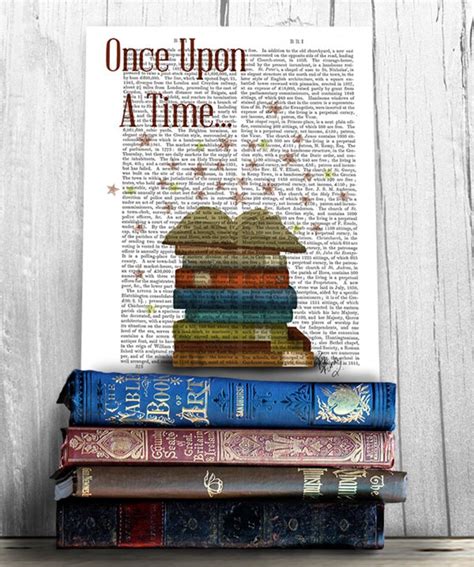 Once Upon a Time Book Page Art Book Lovers Gift Book Nerd - Etsy