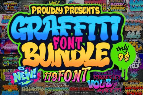 Graffiti Font Bundle Graffiti Font Urban Font Street Font Etsy Uk