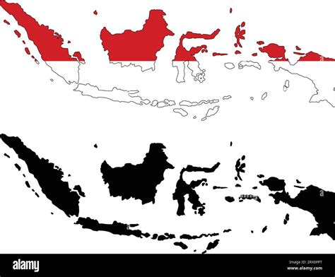 Layered Editable Vector Illustration Country Map Of Indonesia Which