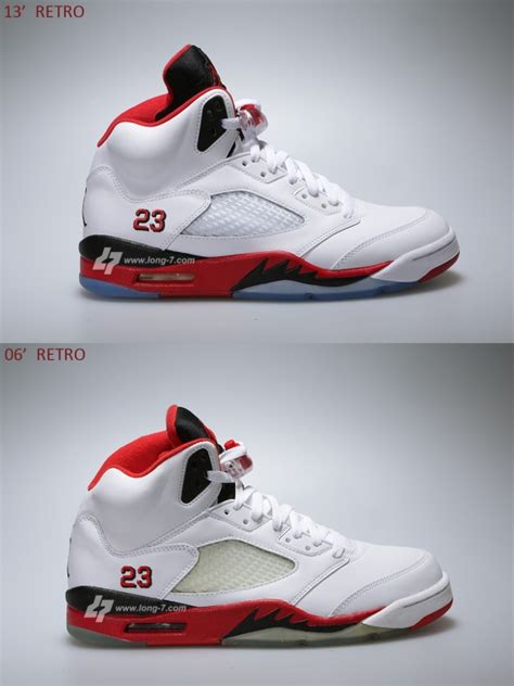 Air Jordan V Retro Fire Red 2006 Vs 2013 Comparison