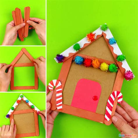 Craft Stick Gingerbread House Easy Peasy And Fun