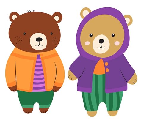 Premium Vector Bears Character On White Background Vector