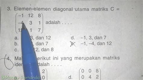 Detail Contoh Soal Matriks Diagonal Koleksi Nomer