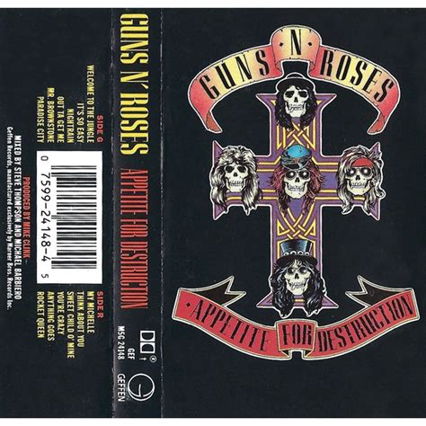 Guns N Roses Appetite For Destruction 1987 Sr Cassette Discogs