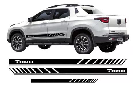 Kit Adesivos Faixa Lateral E Traseira Compatível Fiat Toro