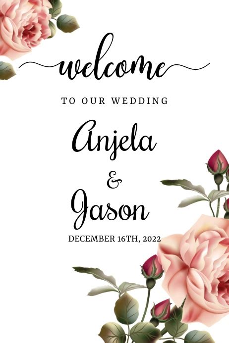 Floral Wedding Welcome Sign Template Postermywall