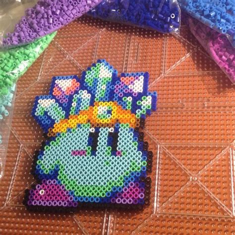 Perler Bead Ice Kirby By Nicketeer On Deviantart Diy Perler Bead