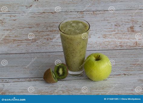 Apple Kiwi Juice Smoothie And Fruits Apple And Kiwi Stock Image Image