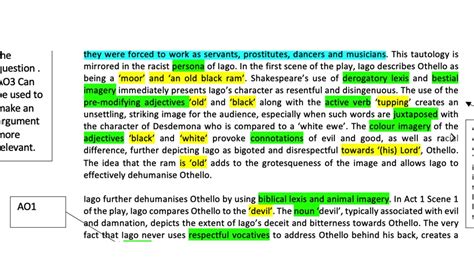 A Level English Othello Essay Teaching Resources