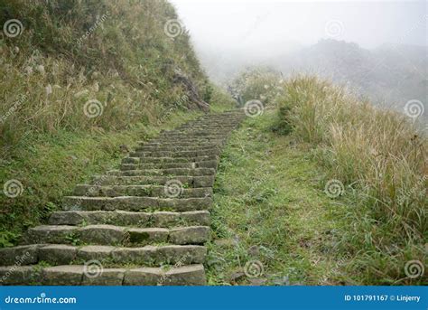 Outdoor Stairs Leading Up To Mountain Stock Image Image Of Hiking