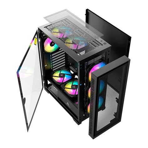 Gabinete Gamer Acegeek Storm C Mid Tower Lateral De Vidro Preto