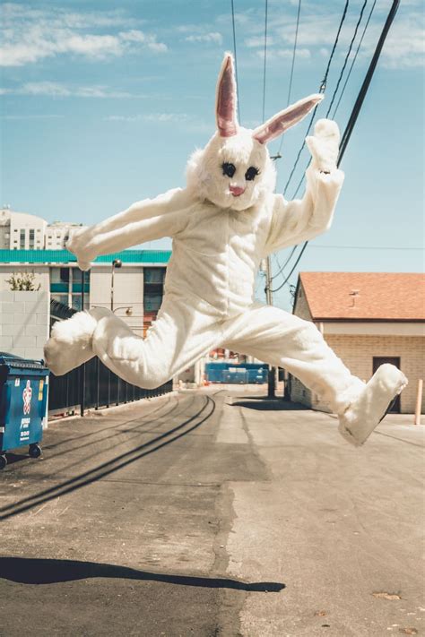 HD wallpaper: man in bunny costume in mid air in time lapse photography, sky | Wallpaper Flare