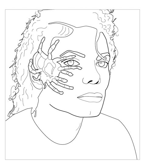 Coloriage Portrait De Michael Jackson T L Charger Et Imprimer Gratuit