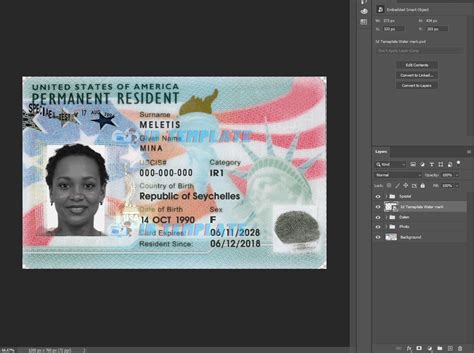 Buy High Quality Usa Green Card Psd Template Online