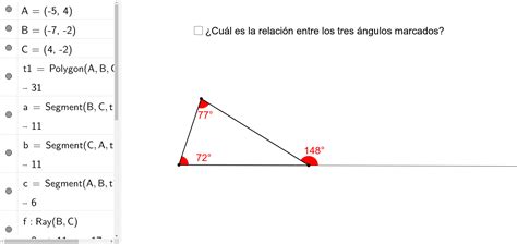 Teorema Del ángulo Externo De Un Triángulo Geogebra