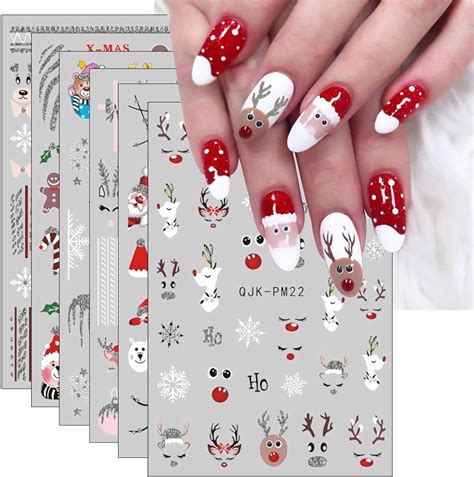 Jmeowio Nagelsticker Weihnachten Blatt Nail Art Sticker