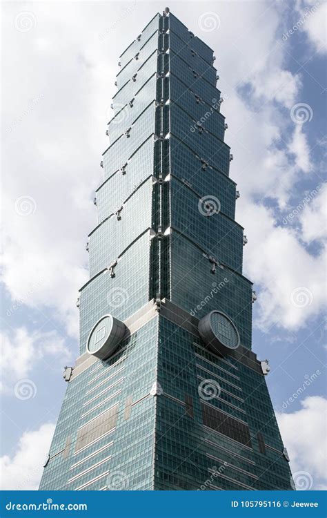 Facade Of The Taipei 101 Skyscraper In Taipei Taiwan Editorial Photo